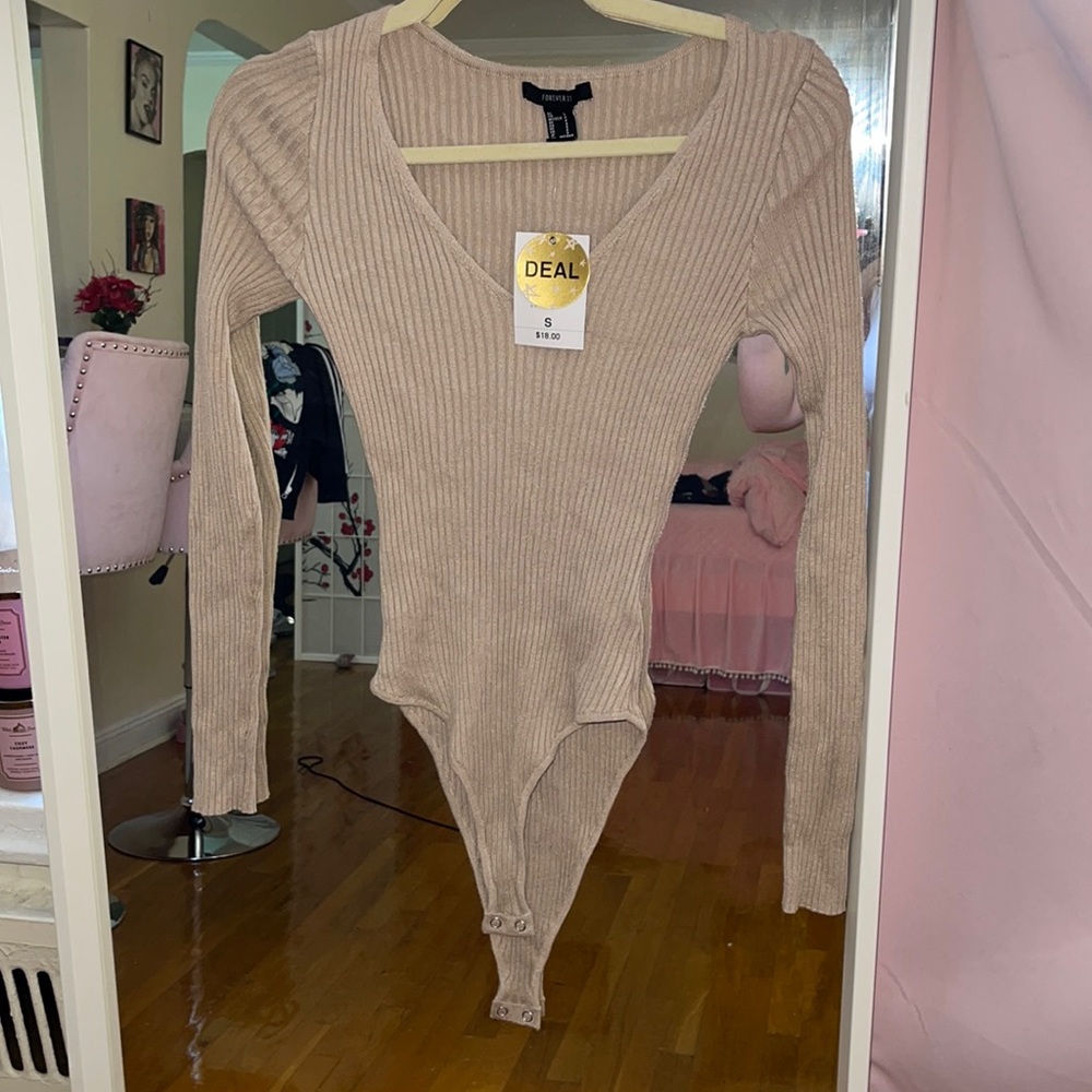 Forever 21 Taupe Knit BodySuit